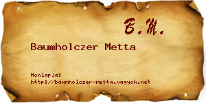 Baumholczer Metta névjegykártya